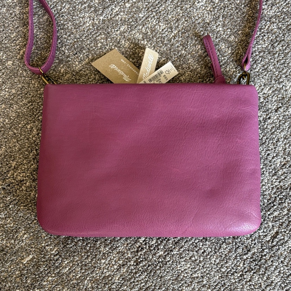 Madewell 100% leather orchid color puffy small shoulder purse.